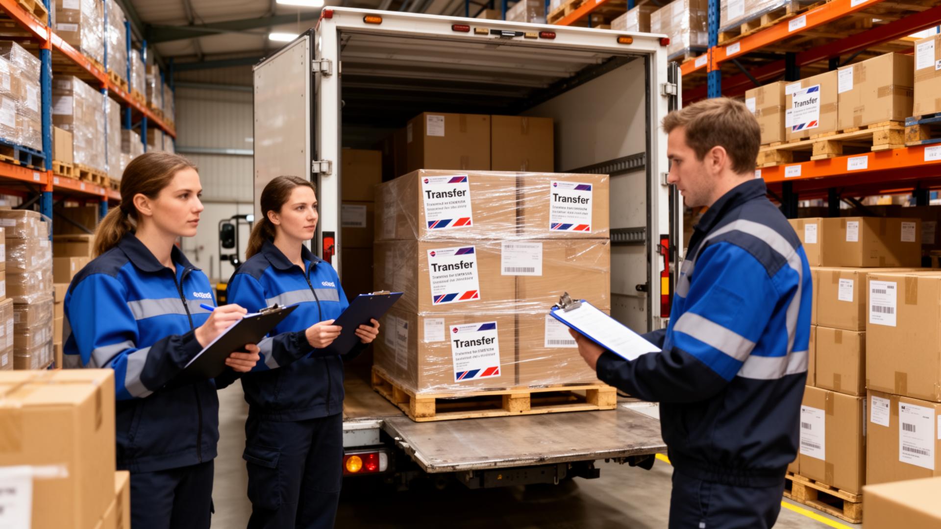 Warehouse team coordinating a stock transfer between fulfilment providers